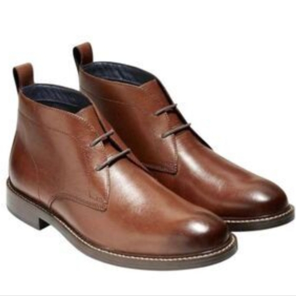 Cole Haan Kennedy Leather Lace Up Boots 8.5
